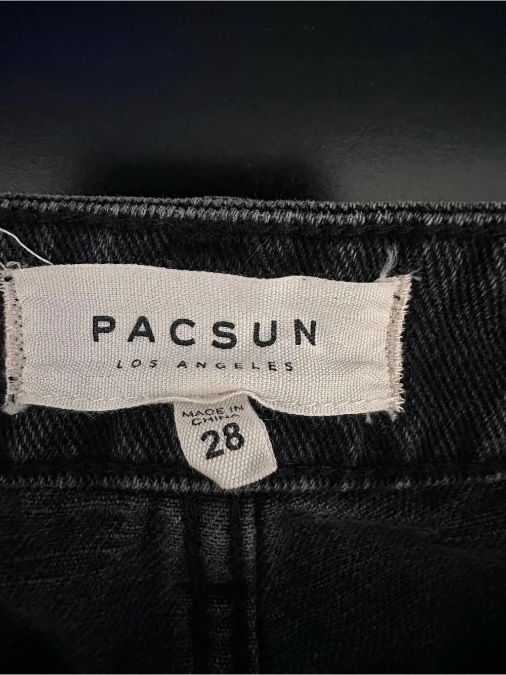 PacSun Black Distressed Denim Mini Skirt with Frayed Hem Size 28